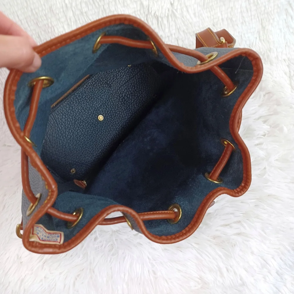 VTG Dooney & Bourke Navy and Brown Purse - Picture 6 of 16